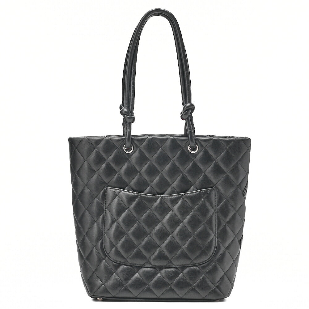 CHANEL Calf Leather x Enamel Cambon Line Boring Bag Black x Black Silver-Tone Hardware, Pre-Owned