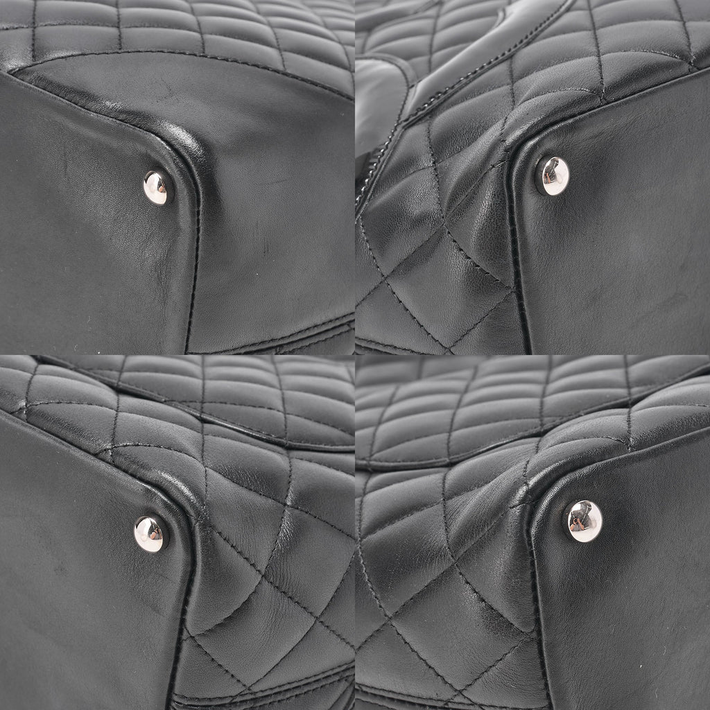 CHANEL Calf Leather x Enamel Cambon Line Boring Bag Black x Black Silver-Tone Hardware, Pre-Owned