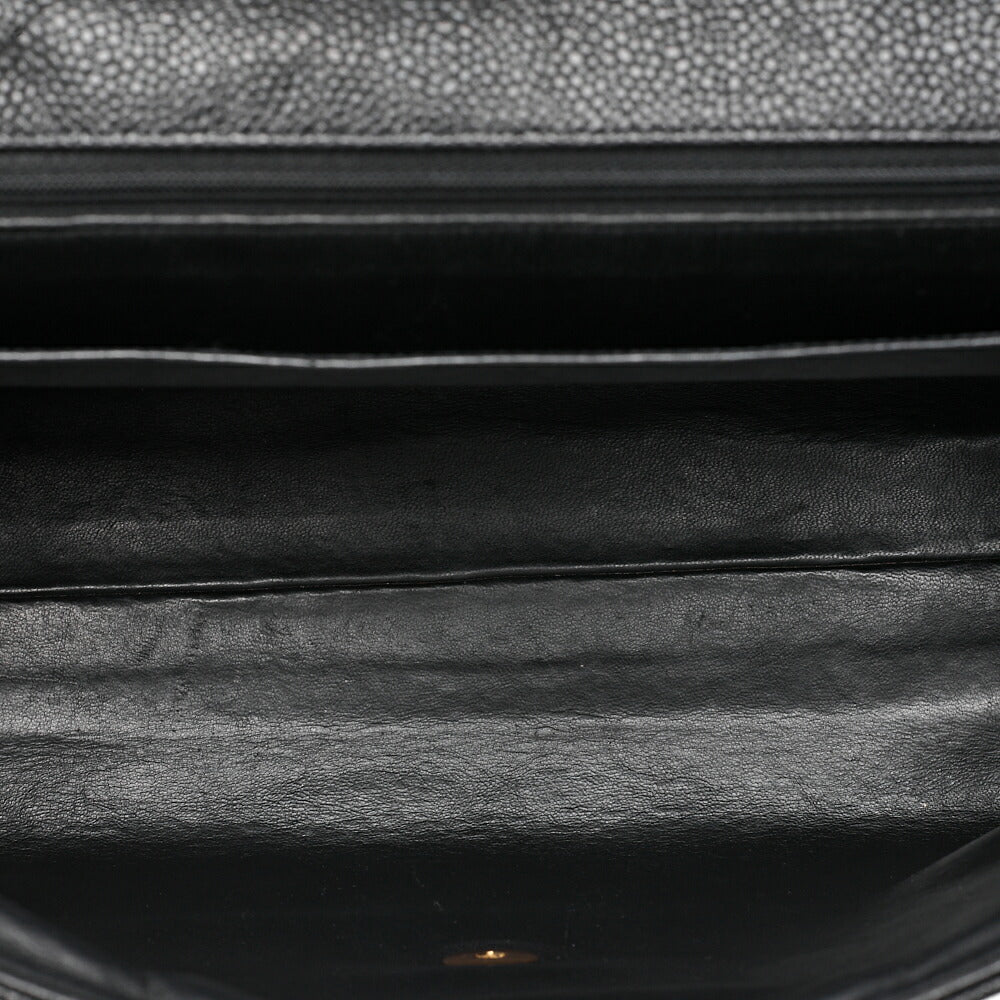 CHANEL Handbag Matelasse Caviar Skin Black Gold-Tone Hardware, Pre-Owned
