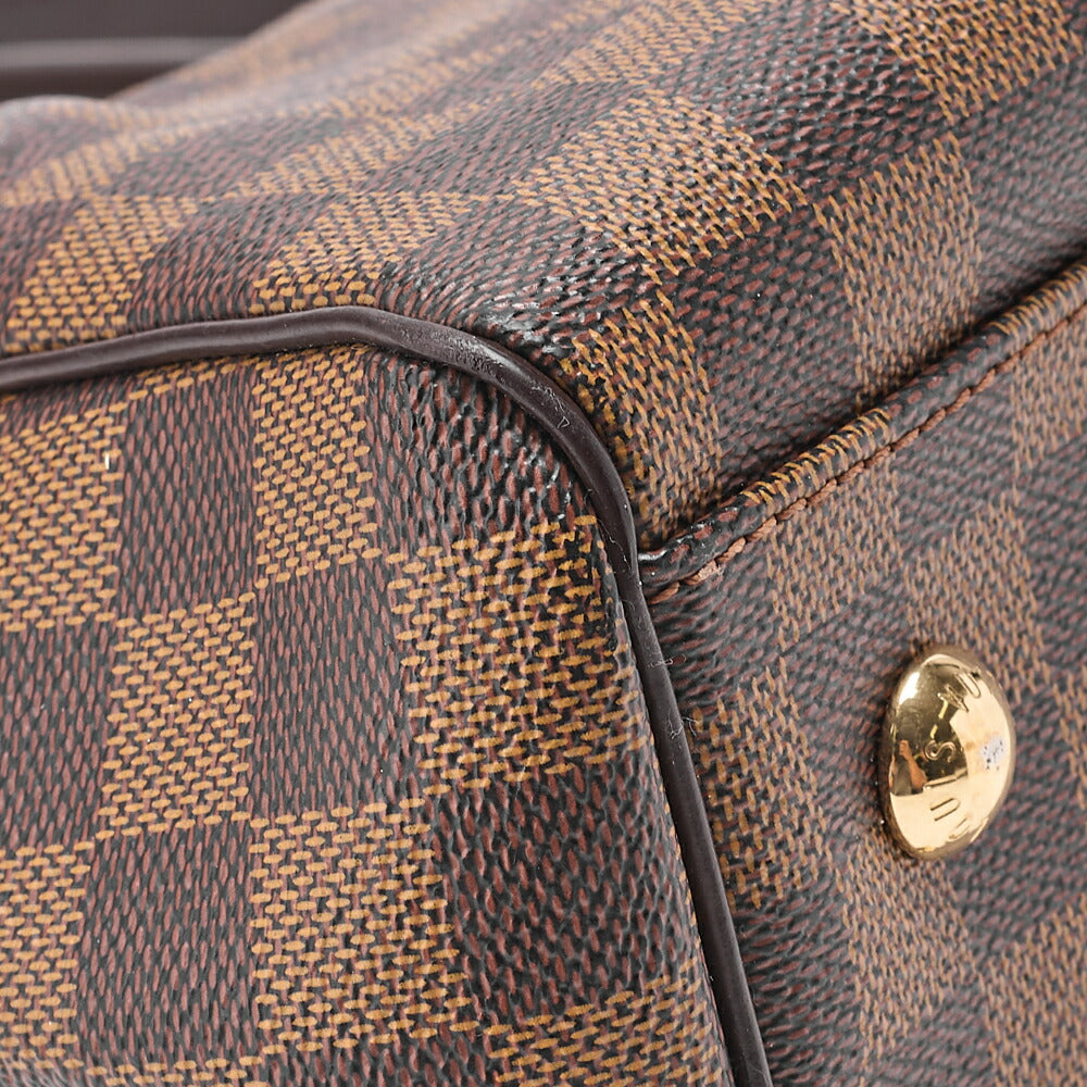 LOUIS VUITTON Louis Vuitton Damier Trevy PM Handbag N51997 Damier Ebene Brown Gold-Tone Hardware, Pre-Owned