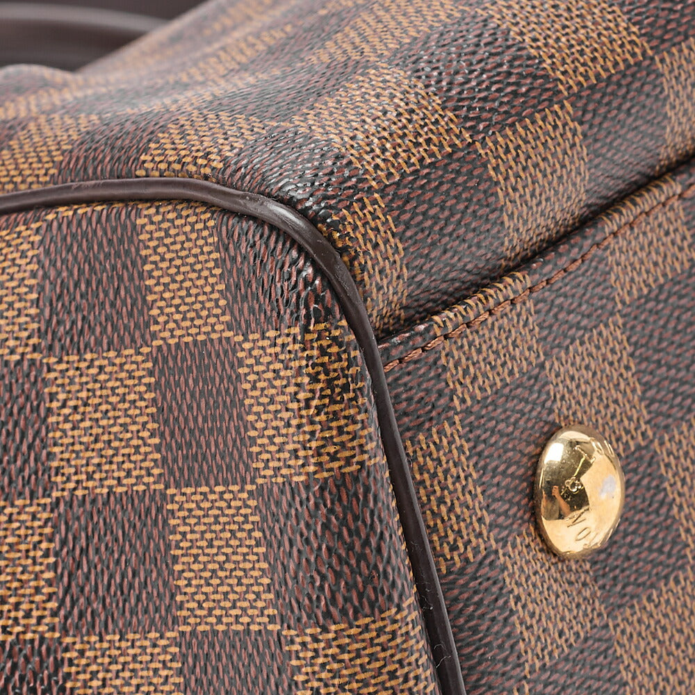 LOUIS VUITTON Louis Vuitton Damier Trevy PM Handbag N51997 Damier Ebene Brown Gold-Tone Hardware, Pre-Owned