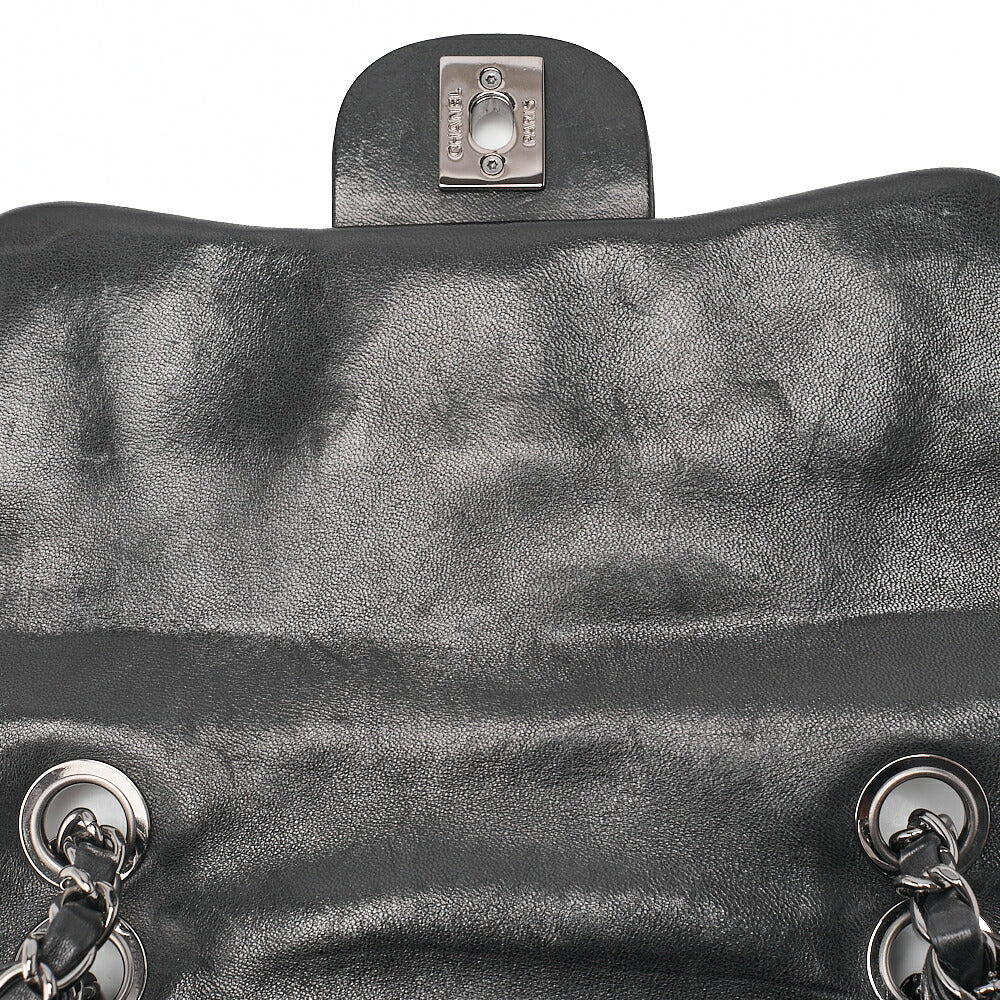 CHANEL Lambskin Mini Matelasse Single Chain Shoulder Black Silver-Tone Hardware, Pre-Owned