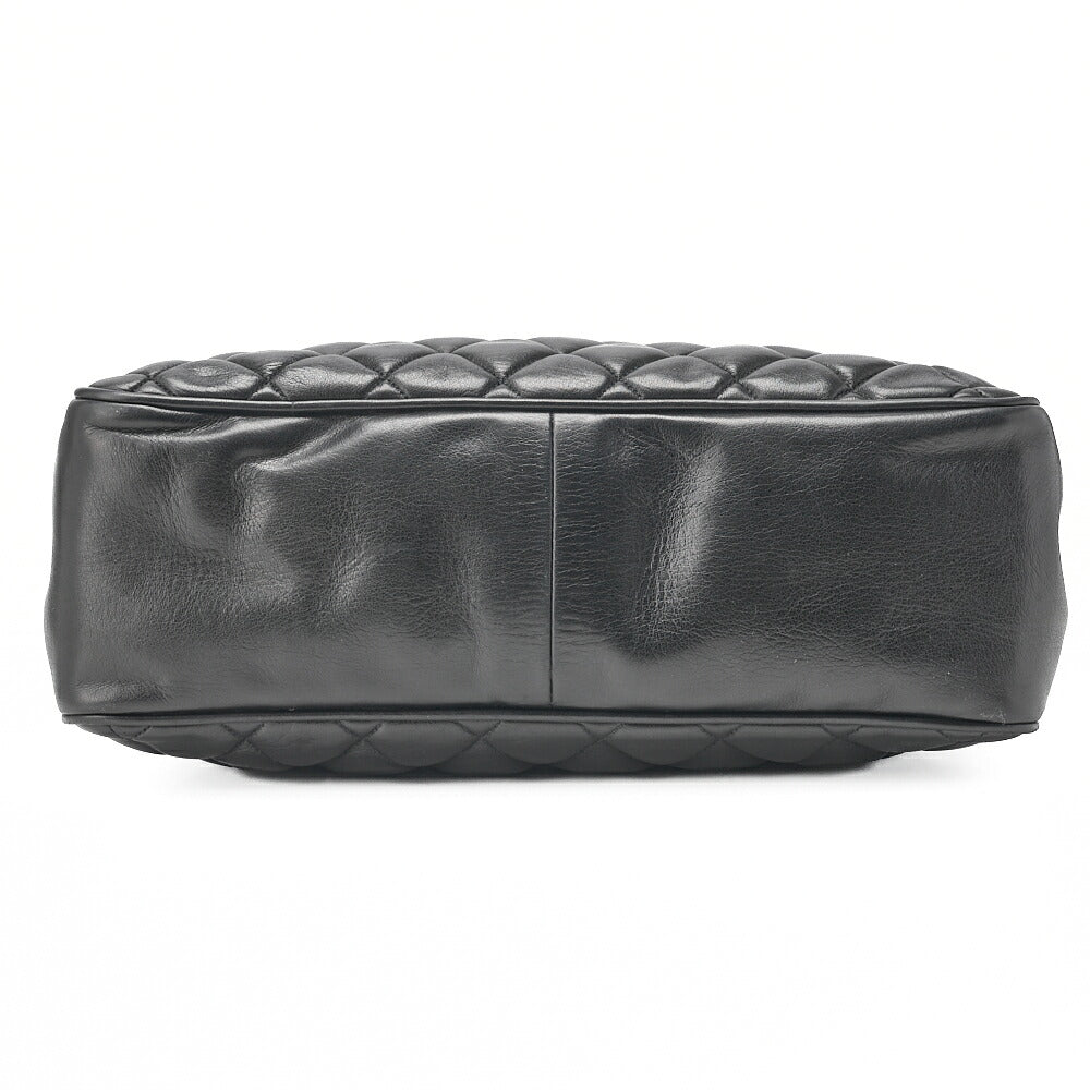 CHANEL Matelasse Double Chain Shoulder with Pull Charm Lambskin Black Gold-Tone Hardware, Pre-Owned