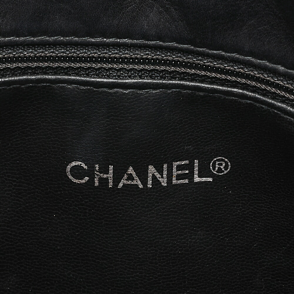 CHANEL Matelasse Double Chain Shoulder with Pull Charm Lambskin Black Gold-Tone Hardware, Pre-Owned