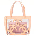 CHANEL Vinyl Triple Coco Flower Beach Bag Handbag Beige Gold-Tone Hardware, Pre-Owned