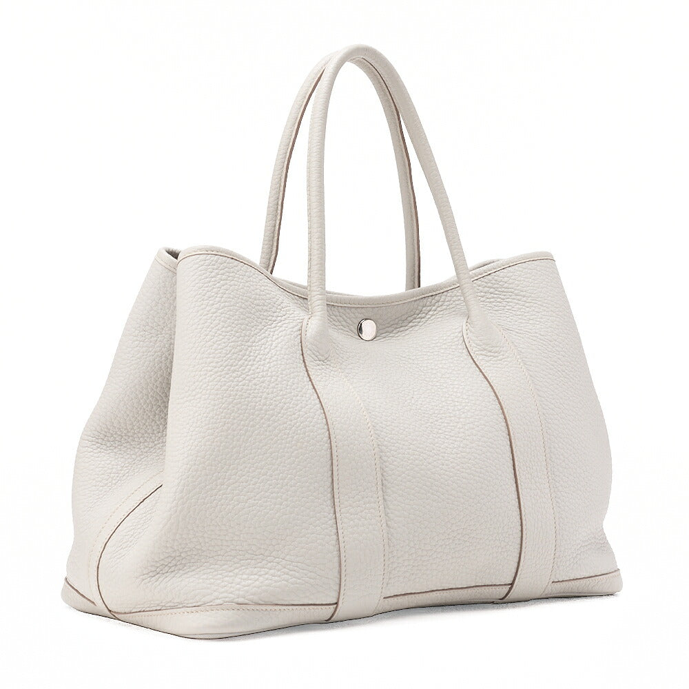 HERMES Hermes Garden Party PM Tote Bag Negonda Pearl Gray Silver-Tone Hardware, Pre-Owned