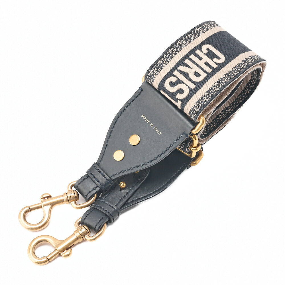Dior Dior Trotter D Charm 2WAY Mini Handbag Canvas x Fuji Material x Leather Navy Gold-Tone Hardware, Pre-Owned