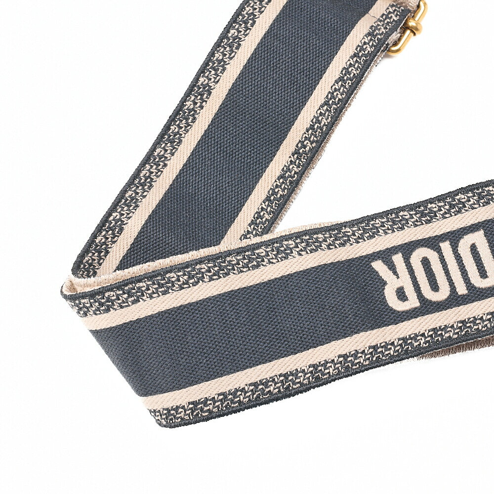 Dior Dior Trotter D Charm 2WAY Mini Handbag Canvas x Fuji Material x Leather Navy Gold-Tone Hardware, Pre-Owned
