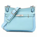 HERMES Hermes Gypsy ?re 28 Shoulder Bag Taurillon Clemence x Swift Blue Atoll Silver-Tone Hardware, Pre-Owned