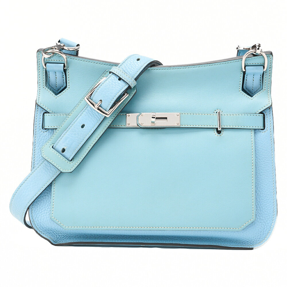 HERMES Hermes Gypsy ?re 28 Shoulder Bag Taurillon Clemence x Swift Blue Atoll Silver-Tone Hardware, Pre-Owned