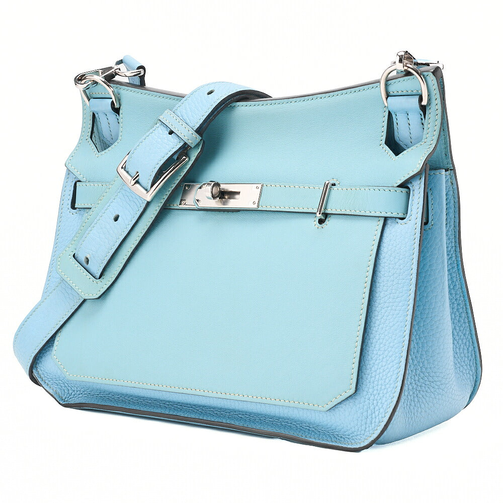 HERMES Hermes Gypsy ?re 28 Shoulder Bag Taurillon Clemence x Swift Blue Atoll Silver-Tone Hardware, Pre-Owned