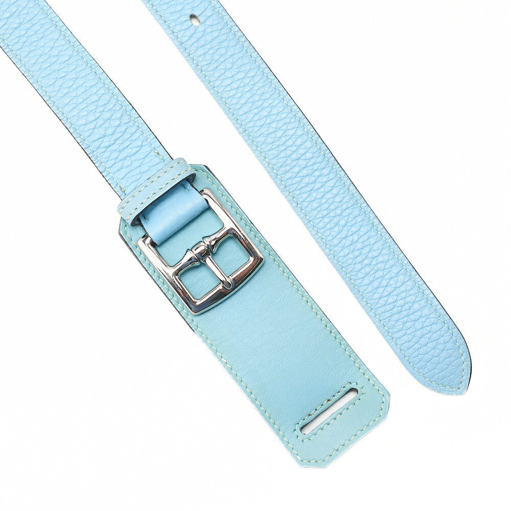 HERMES Hermes Gypsy ?re 28 Shoulder Bag Taurillon Clemence x Swift Blue Atoll Silver-Tone Hardware, Pre-Owned