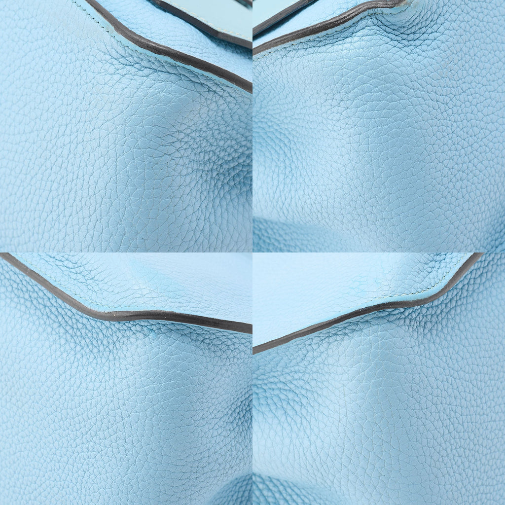 HERMES Hermes Gypsy ?re 28 Shoulder Bag Taurillon Clemence x Swift Blue Atoll Silver-Tone Hardware, Pre-Owned