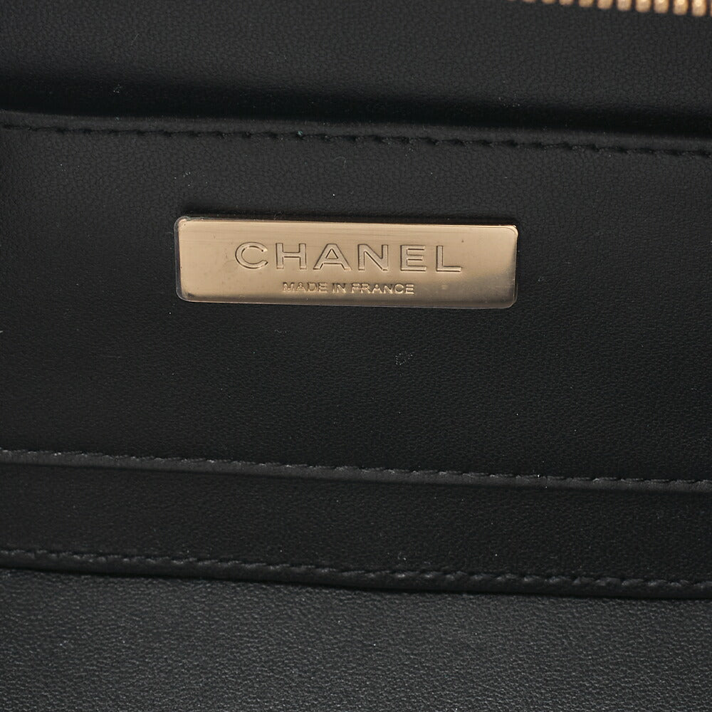 CHANEL Chain Shoulder Bag Matelasse Camera Bag Lambskin Black Gold-Tone Hardware, Pre-Owned