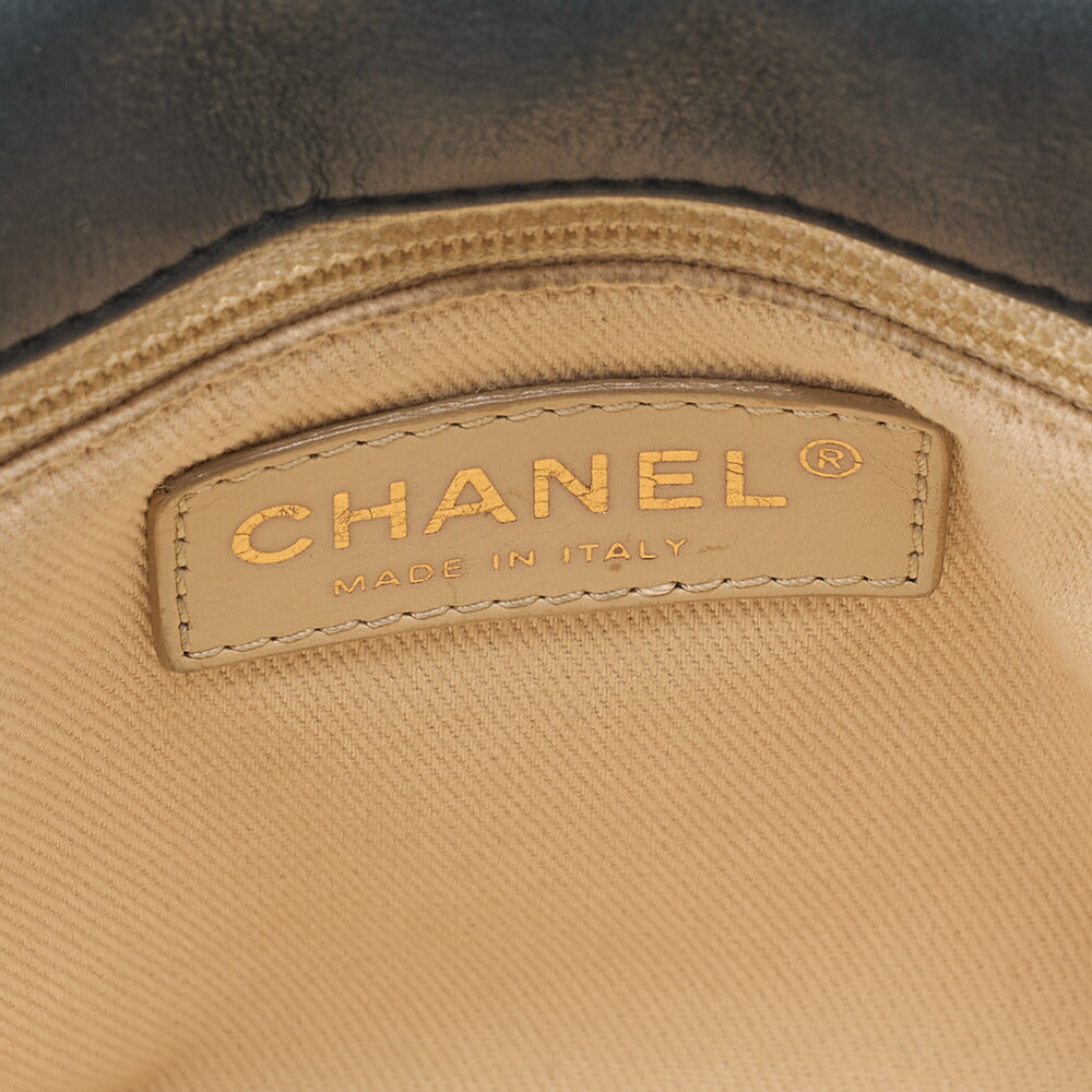 CHANEL Sparkle Leather Matelasse Single Chain Shoulder Black Gold-Tone Hardware, Pre-Owned