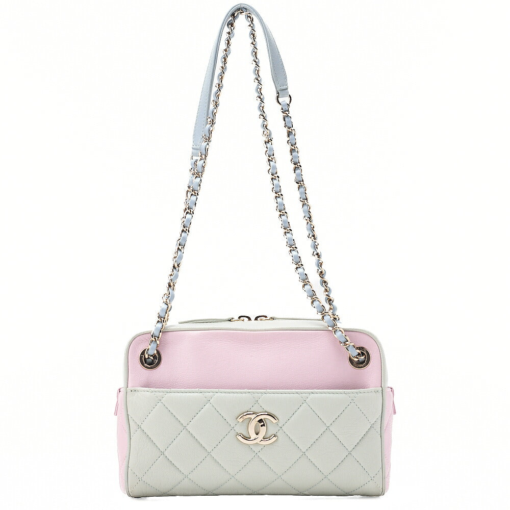 CHANEL Leather Coco Mark Chain Shoulder with Pouch Multicolor Gold-Tone Hardware, Pre-Owned