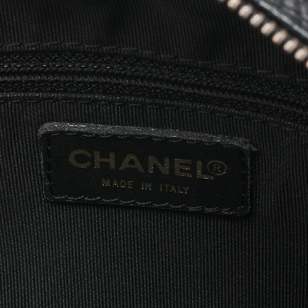 CHANEL Tote Bag Matelasse Caviar Skin Coco Mark PTT Double Chain Tote Black Gold-Tone Hardware, Pre-Owned