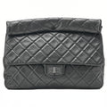 CHANEL Lambskin Matelasse 2.55 Lock Clutch Bag Silver-Tone Hardware, Pre-Owned