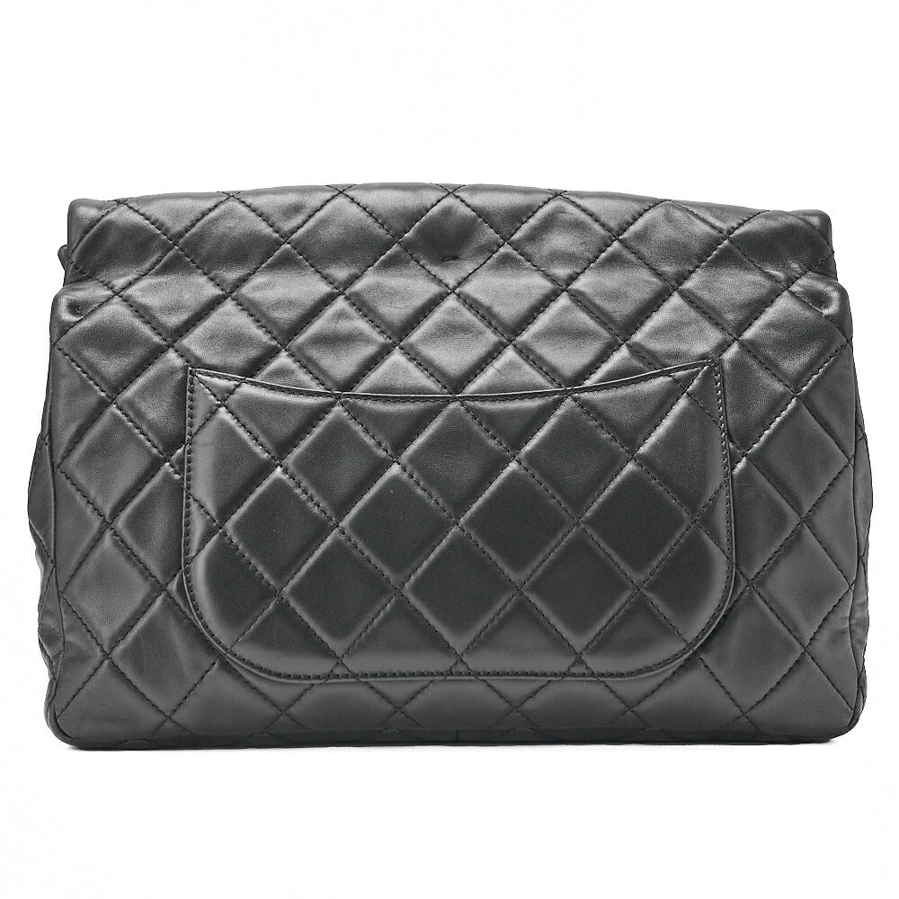 CHANEL Lambskin Matelasse 2.55 Lock Clutch Bag Silver-Tone Hardware, Pre-Owned