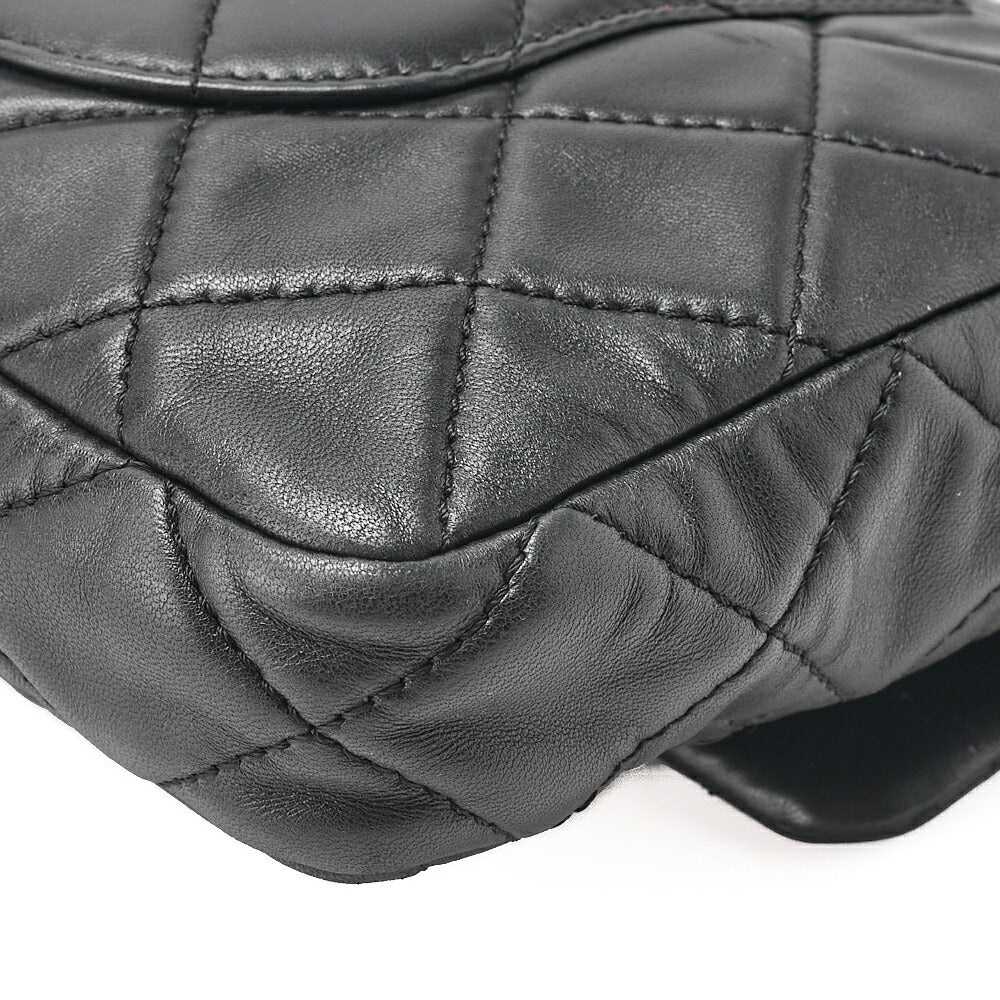 CHANEL Lambskin Matelasse 2.55 Lock Clutch Bag Silver-Tone Hardware, Pre-Owned