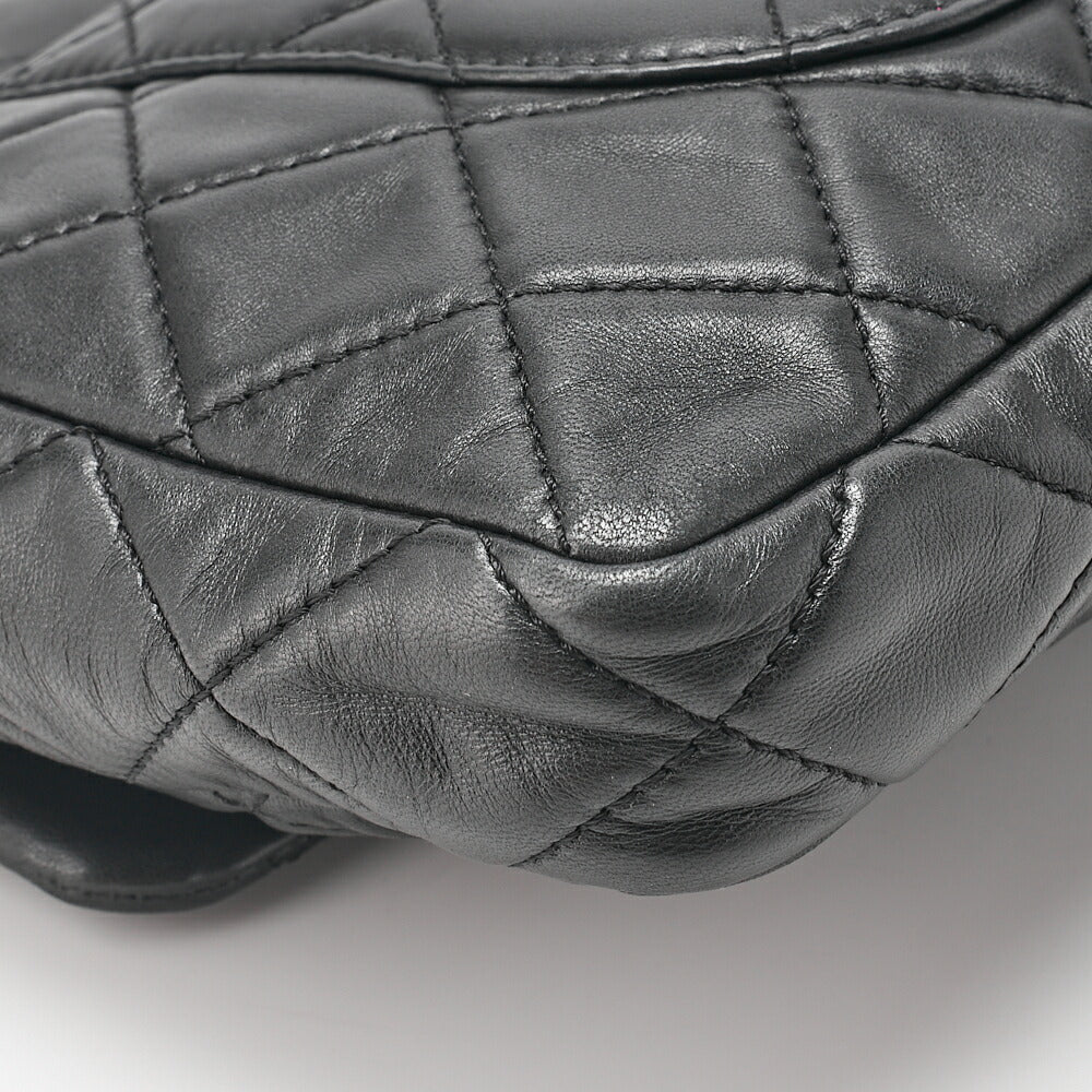 CHANEL Lambskin Matelasse 2.55 Lock Clutch Bag Silver-Tone Hardware, Pre-Owned