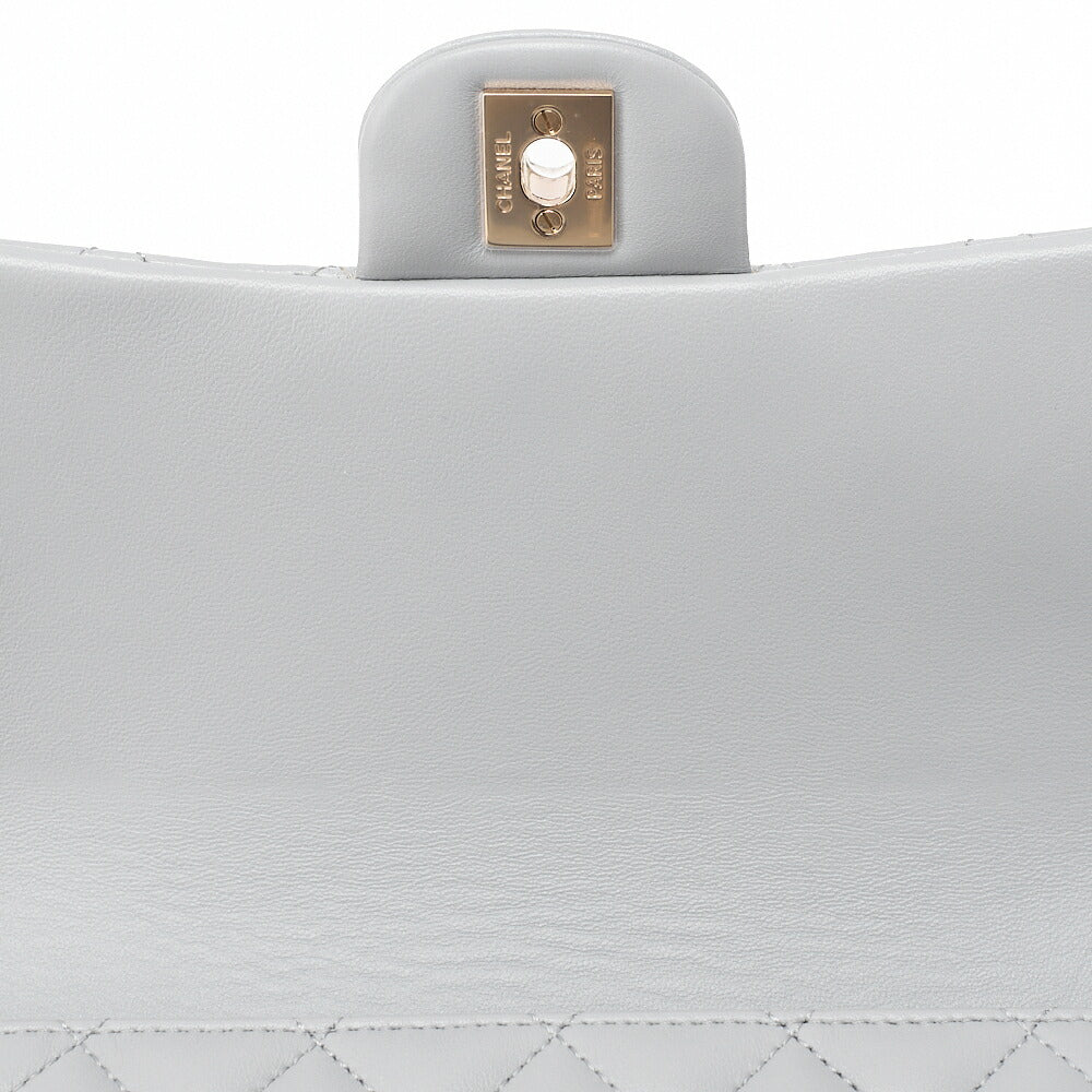 CHANEL Shoulder Bag Minimat Lass? 20cm Lambskin Cool Gray Silver-Tone Hardware, Pre-Owned