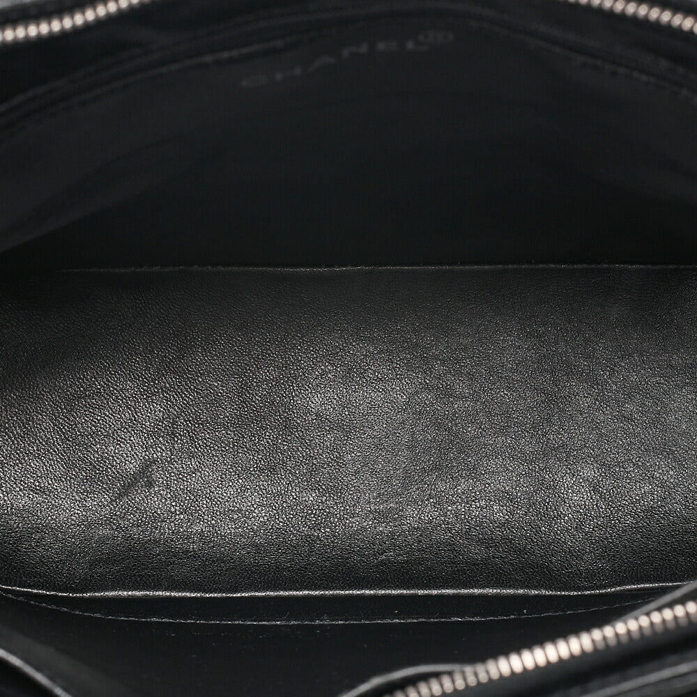 CHANEL Shoulder Bag Caviar Skin Matelasse Pull Charm Black Silver-Tone Hardware, Pre-Owned