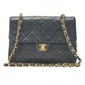 CHANEL Chain Shoulder Bag Minimat Telass? 20cm Lambskin Black Gold-Tone Hardware, Pre-Owned