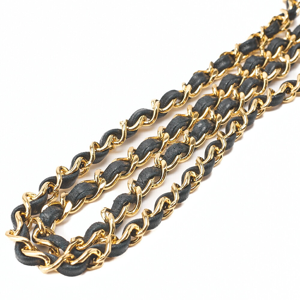 CHANEL Chain Shoulder Bag Minimat Telass? 20cm Lambskin Black Gold-Tone Hardware, Pre-Owned