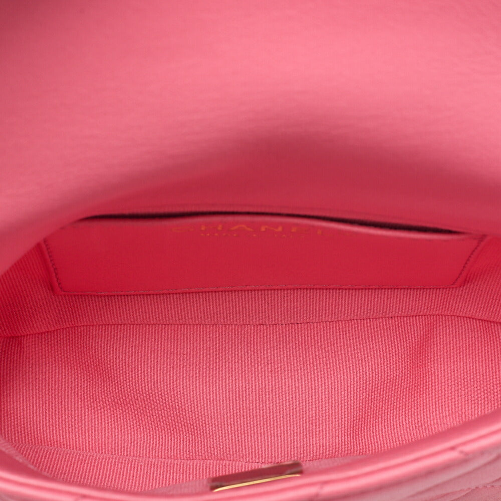 CHANEL Lambskin Minimat Telass? Single Giant Chain Shoulder Pink Gold-Tone Hardware, Pre-Owned