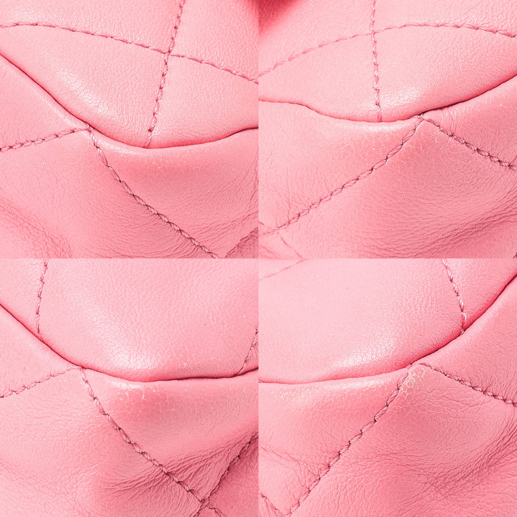 CHANEL Lambskin Minimat Telass? Single Giant Chain Shoulder Pink Gold-Tone Hardware, Pre-Owned