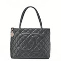 CHANEL Matelasse Reissue Tote Caviar Skin Black Silver-Tone Hardware, Pre-Owned
