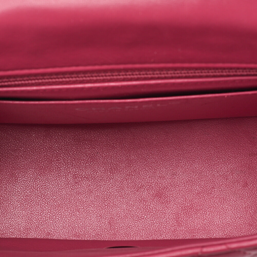 CHANEL Chain Shoulder Bag Minima Telass? 17cm Lambskin Pink Silver-Tone Hardware, Pre-Owned