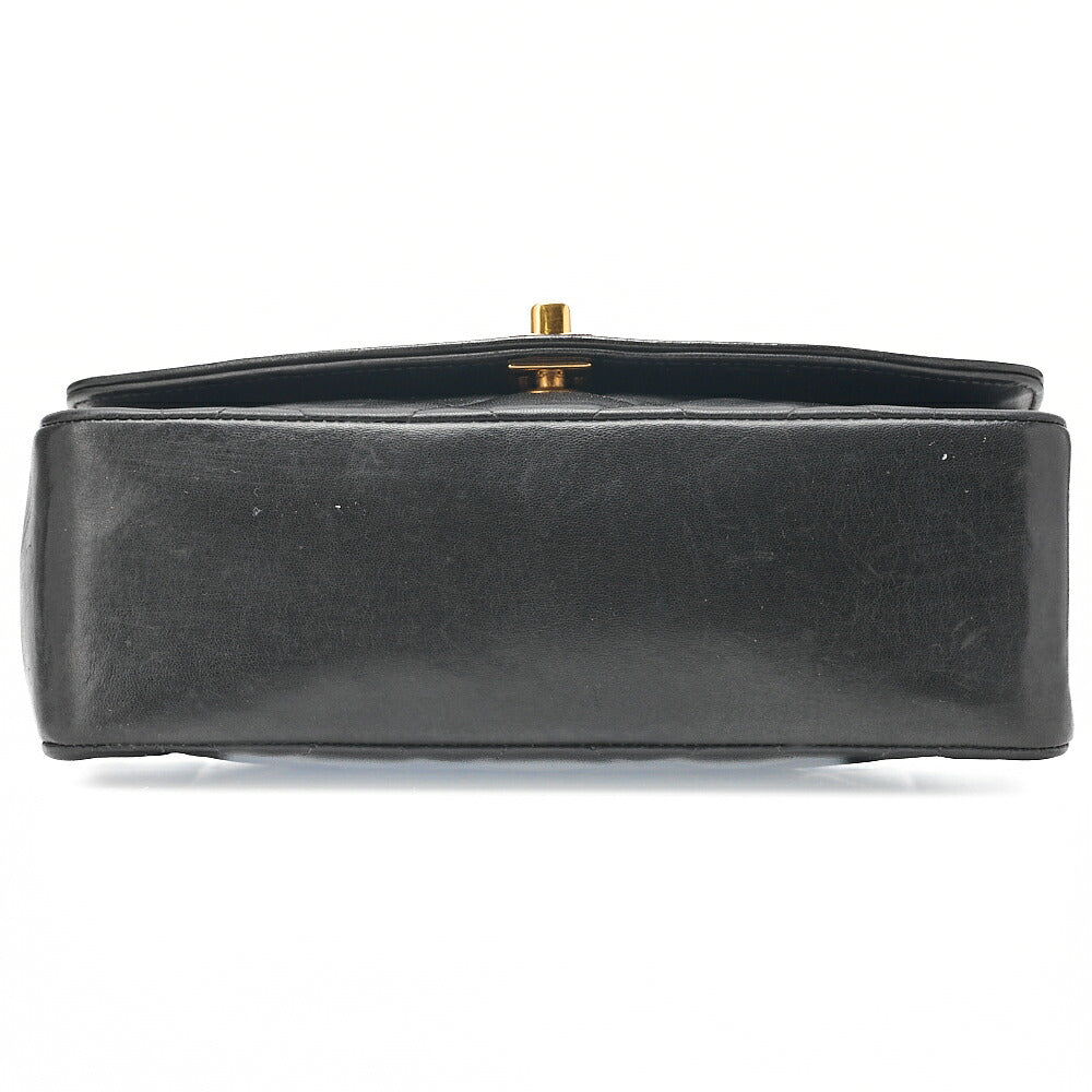 CHANEL Lambskin Matelasse Diana Flap Chain Shoulder Black Gold-Tone Hardware, Pre-Owned