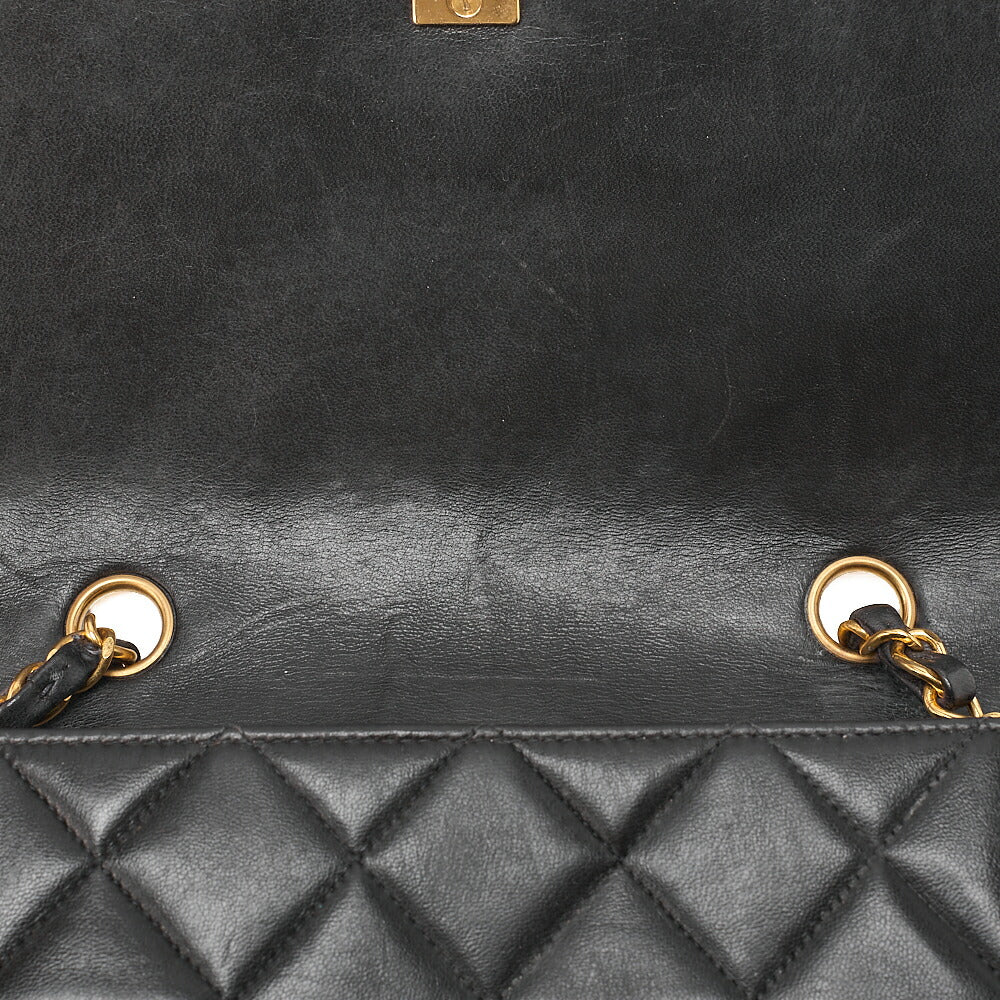 CHANEL Lambskin Matelasse Diana Flap Chain Shoulder Black Gold-Tone Hardware, Pre-Owned
