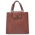 CHANEL Lambskin Matelasse Bicolore Handbag Brown Gold-Tone Hardware, Pre-Owned