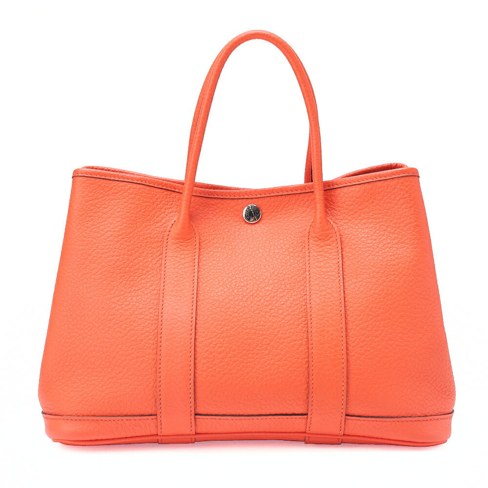Hermes Hermes Garden Party TPM Negonda Tote Bag Orange Poppy Silver-Tone Hardware, Pre-Owned