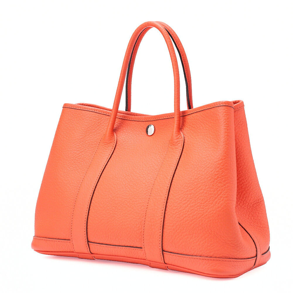 Hermes Hermes Garden Party TPM Negonda Tote Bag Orange Poppy Silver-Tone Hardware, Pre-Owned