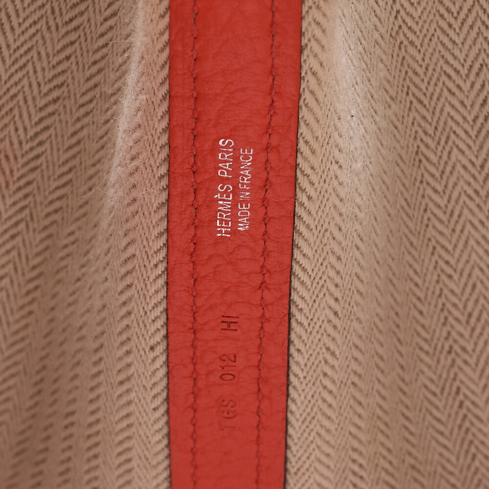 Hermes Hermes Garden Party TPM Negonda Tote Bag Orange Poppy Silver-Tone Hardware, Pre-Owned