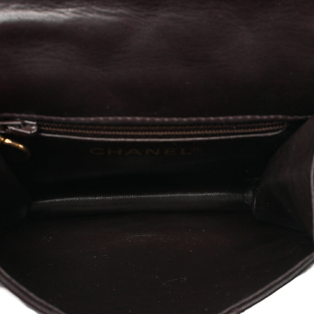 CHANEL Lambskin Matelasse Turnlock Waist Pouch Dark Brown Gold-Tone Hardware, Pre-Owned