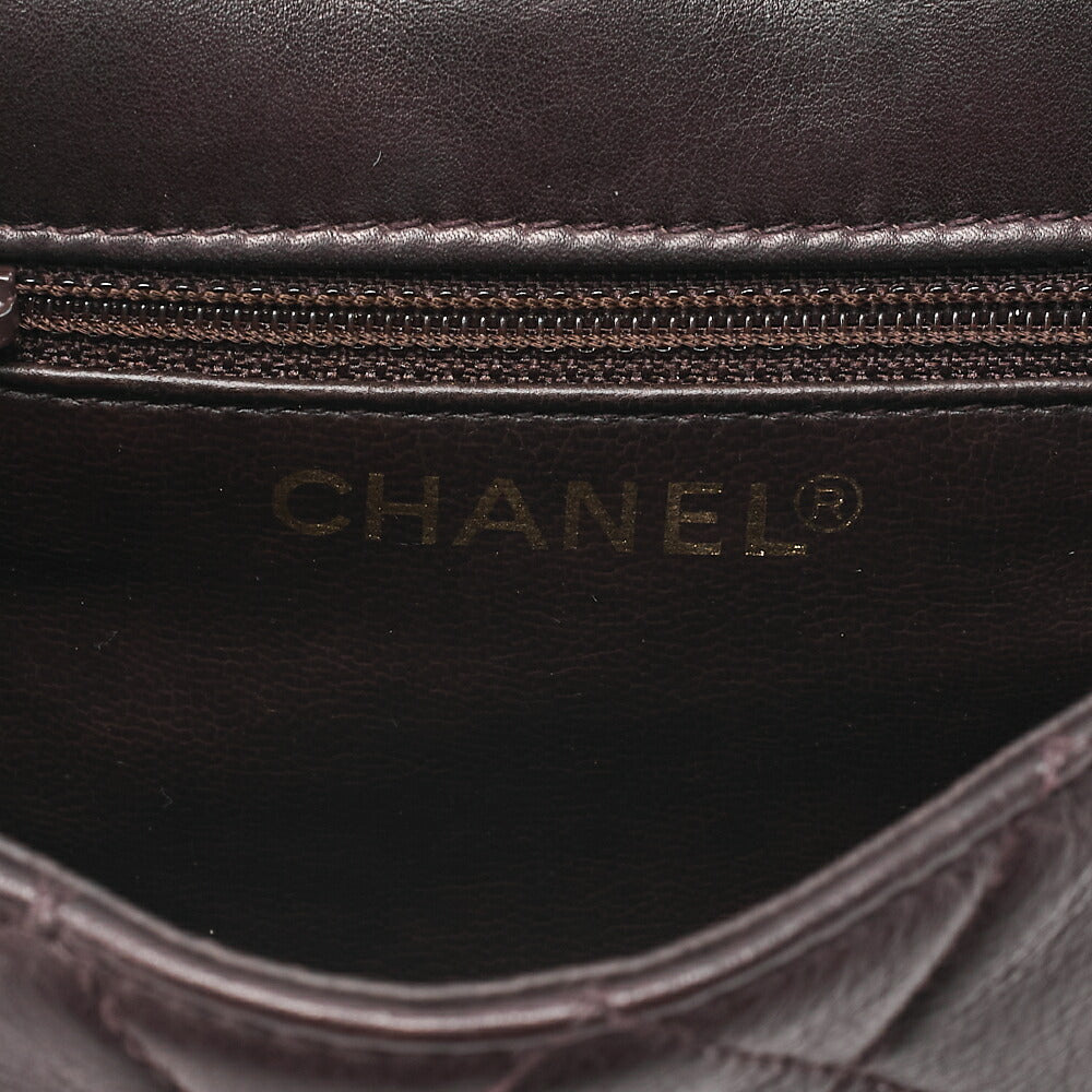 CHANEL Lambskin Matelasse Turnlock Waist Pouch Dark Brown Gold-Tone Hardware, Pre-Owned