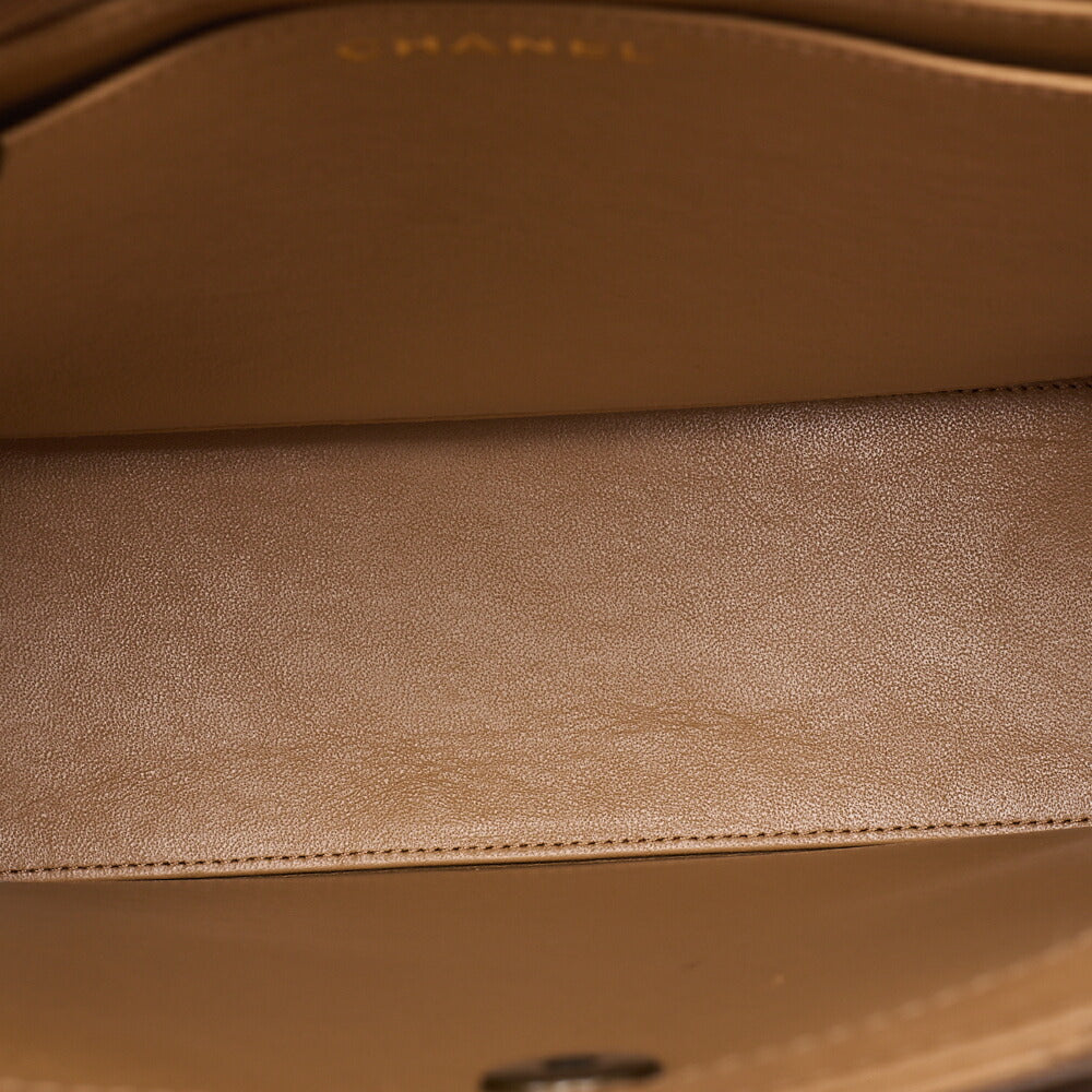 CHANEL Lambskin Matelasse Bicolole Handbag Beige Gold-Tone Hardware, Pre-Owned