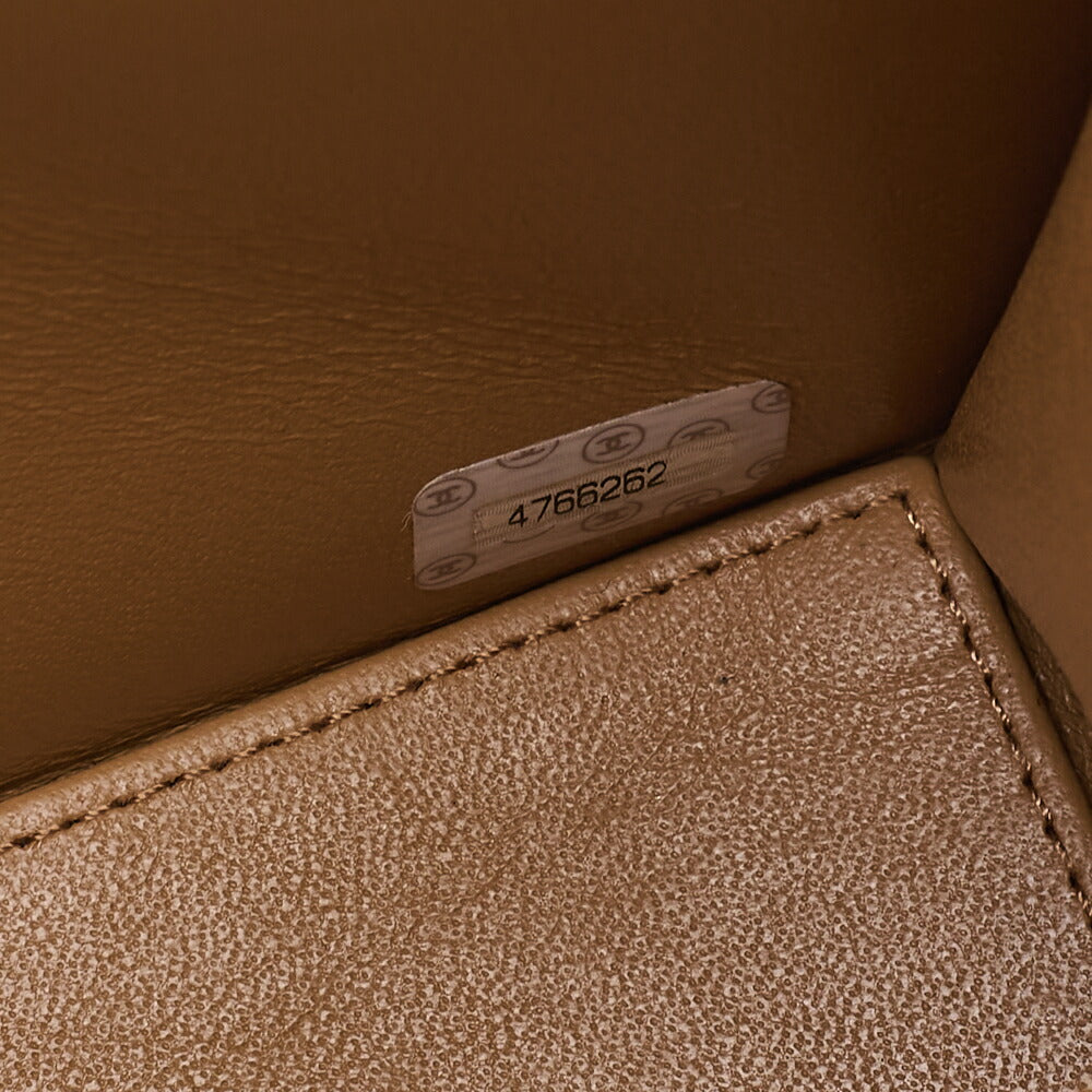 CHANEL Lambskin Matelasse Bicolole Handbag Beige Gold-Tone Hardware, Pre-Owned