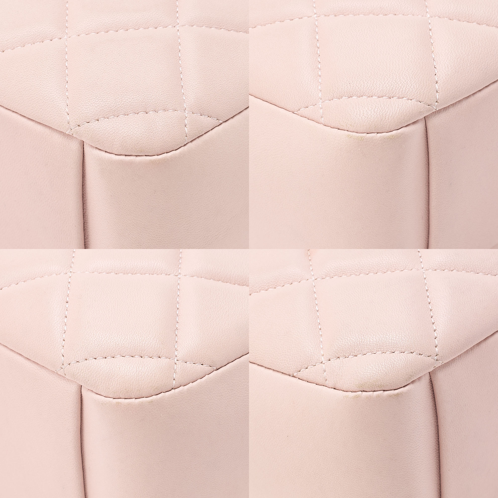 CHANEL Lambskin Matelasse Plate Charm Chain Shoulder Pink Gold-Tone Hardware, Pre-Owned