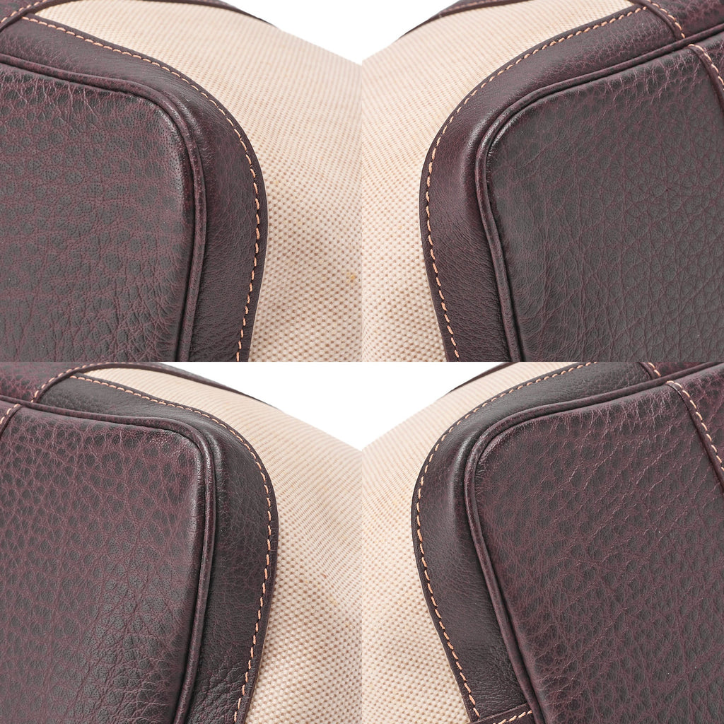 Hermes Hermes Garden Party PM Toile Officer Brown Silver-Tone Hardware, Pre-Owned
