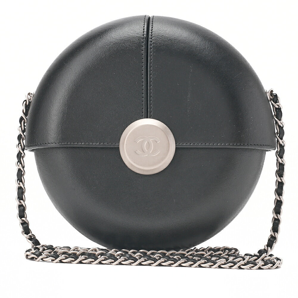 CHANEL Coco Mark Evening in the Air Chain Shoulder Lambskin Black Silver-Tone Hardware, Pre-Owned