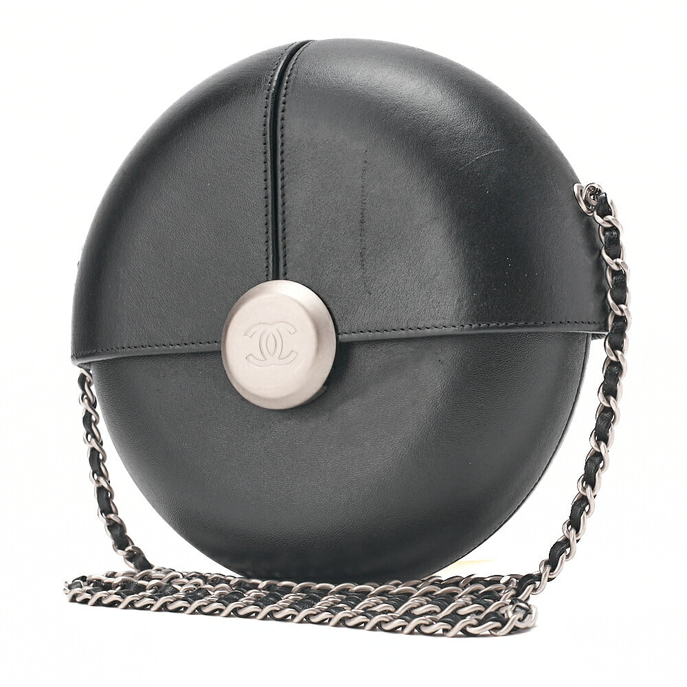 CHANEL Coco Mark Evening in the Air Chain Shoulder Lambskin Black Silver-Tone Hardware, Pre-Owned
