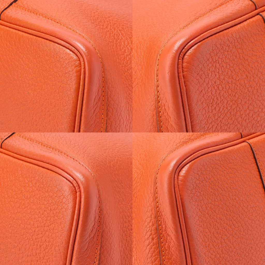 HERMES Herm?s Garden Patty PM Negonda Tote Bag Orange Poppy Silver-Tone Hardware, Pre-Owned