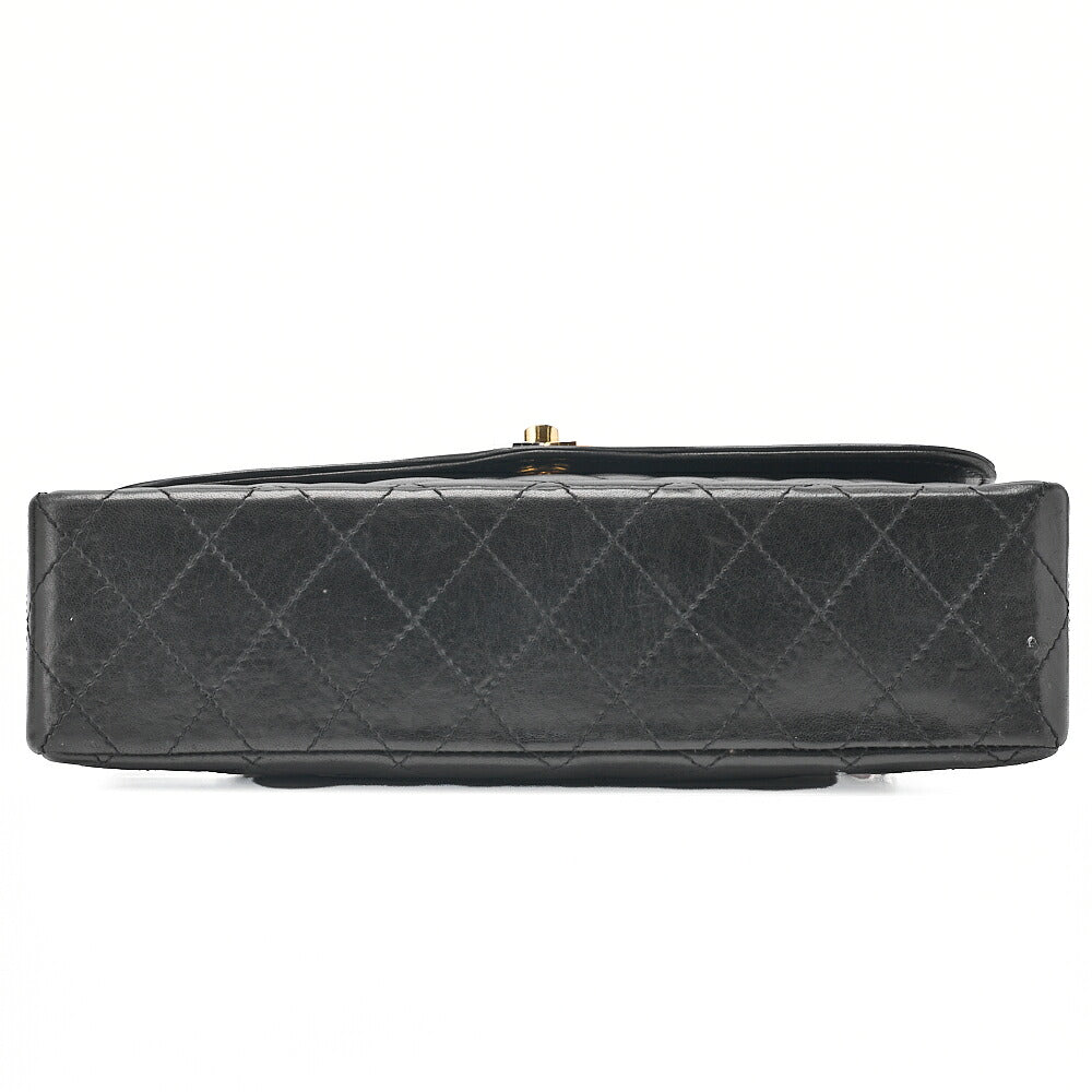 CHANEL Lambskin Matelasse Paris Limited Double Flap Chain Shoulder Bag Black Gold-Tone Hardware, Pre-Owned