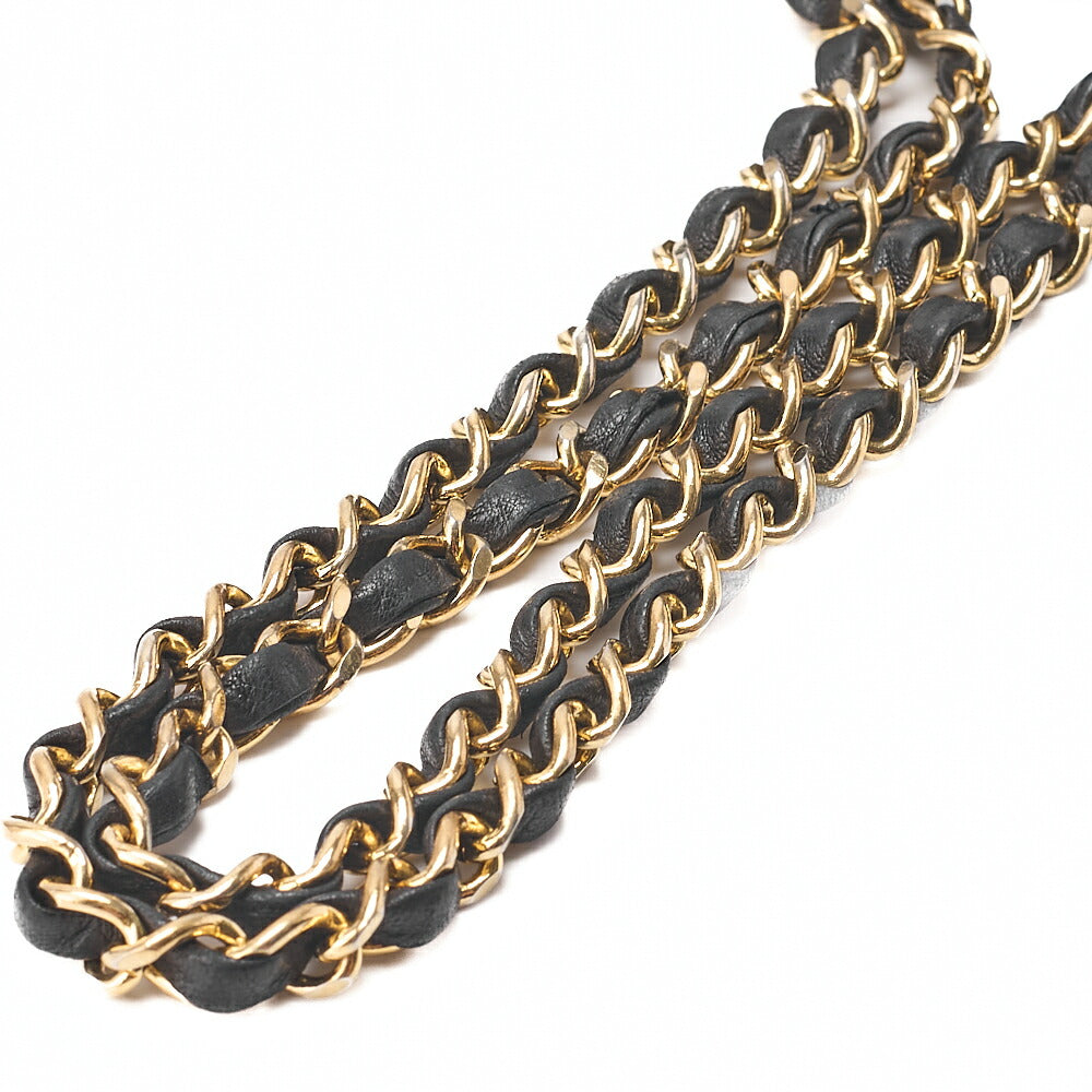 CHANEL Lambskin Matelasse Paris Limited Double Flap Chain Shoulder Bag Black Gold-Tone Hardware, Pre-Owned